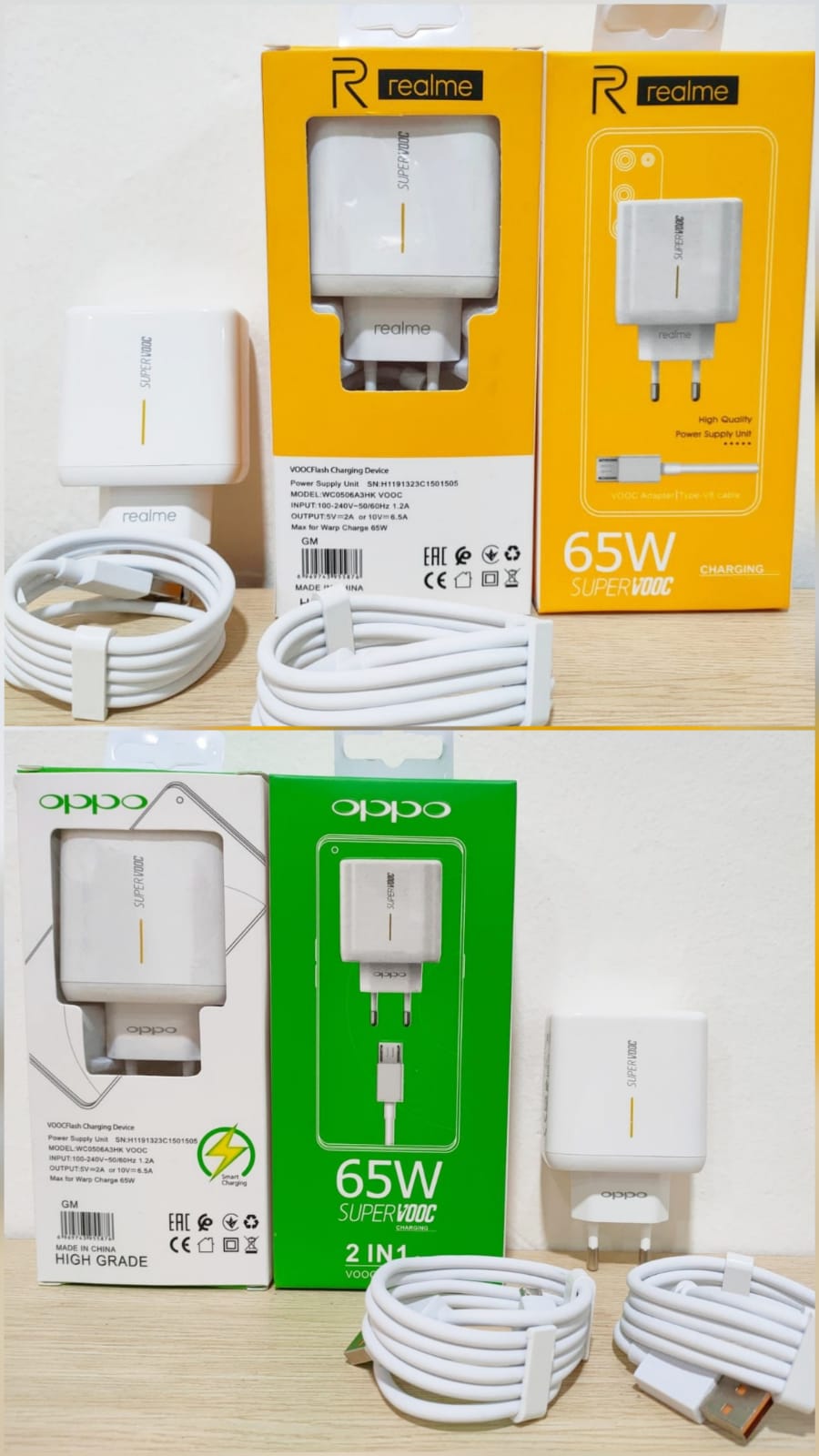 TRAVEL CHARGER REALME VOOC 65W 99% (GM) TYPE C